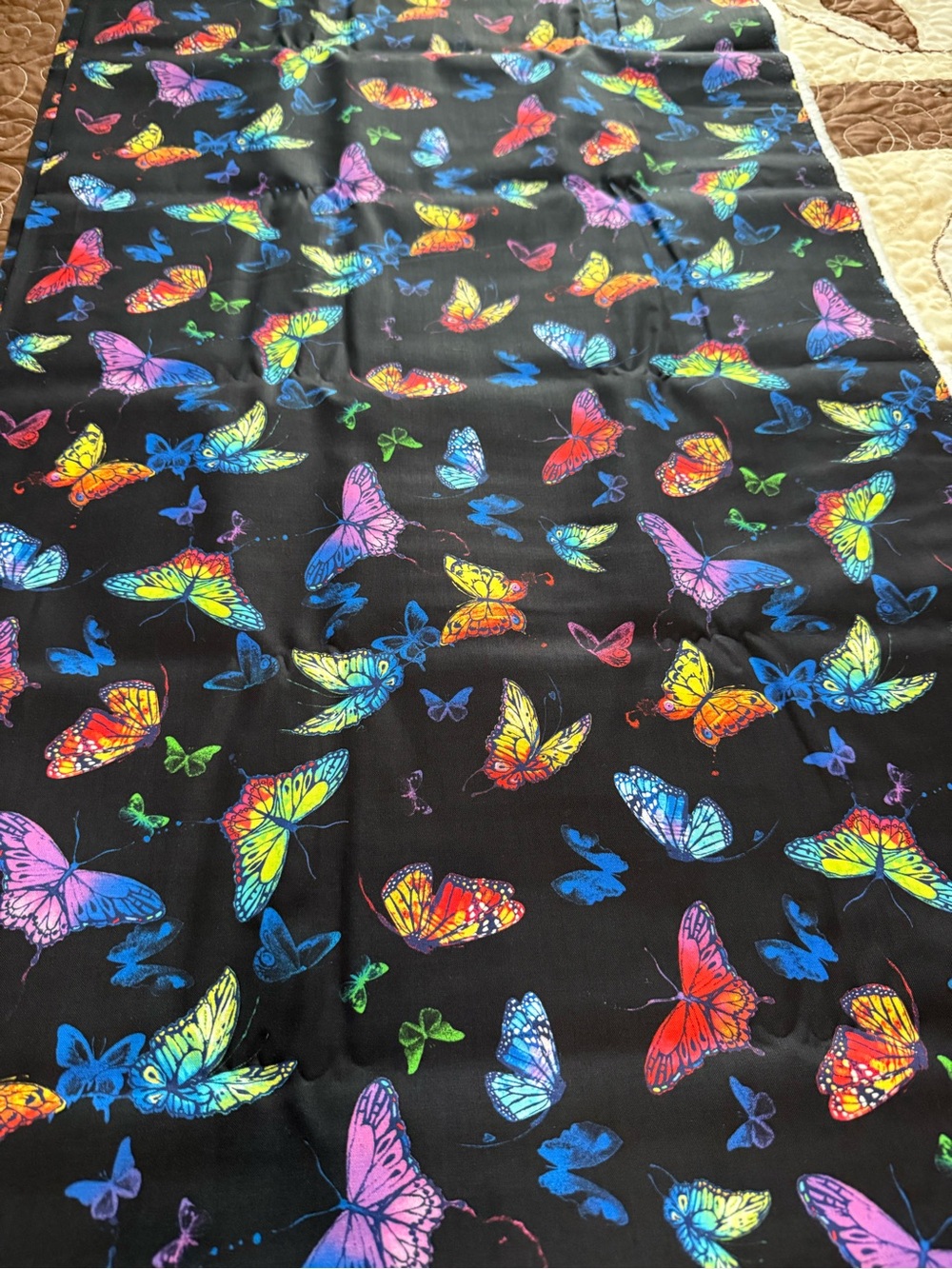 Butterfly Fabric 100% Cotton  Butterflies Colorful Rainbow  8 1/2 yards